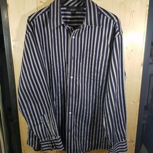 Sean John Striped Mens Shirt Black Purple XXL